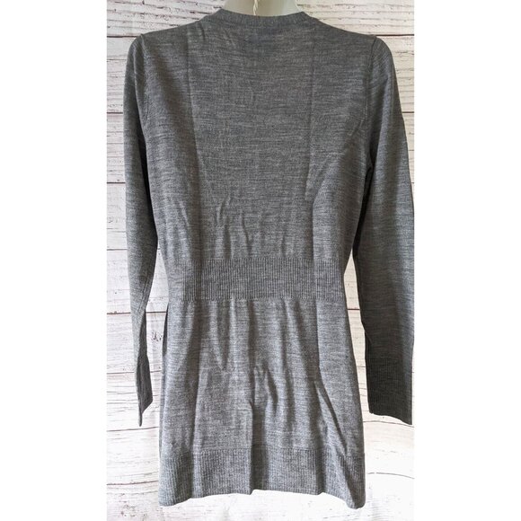 White House Black Market Women Long Cardigan 100% Merino Wool Buttons Up Size M - Picture 2 of 9